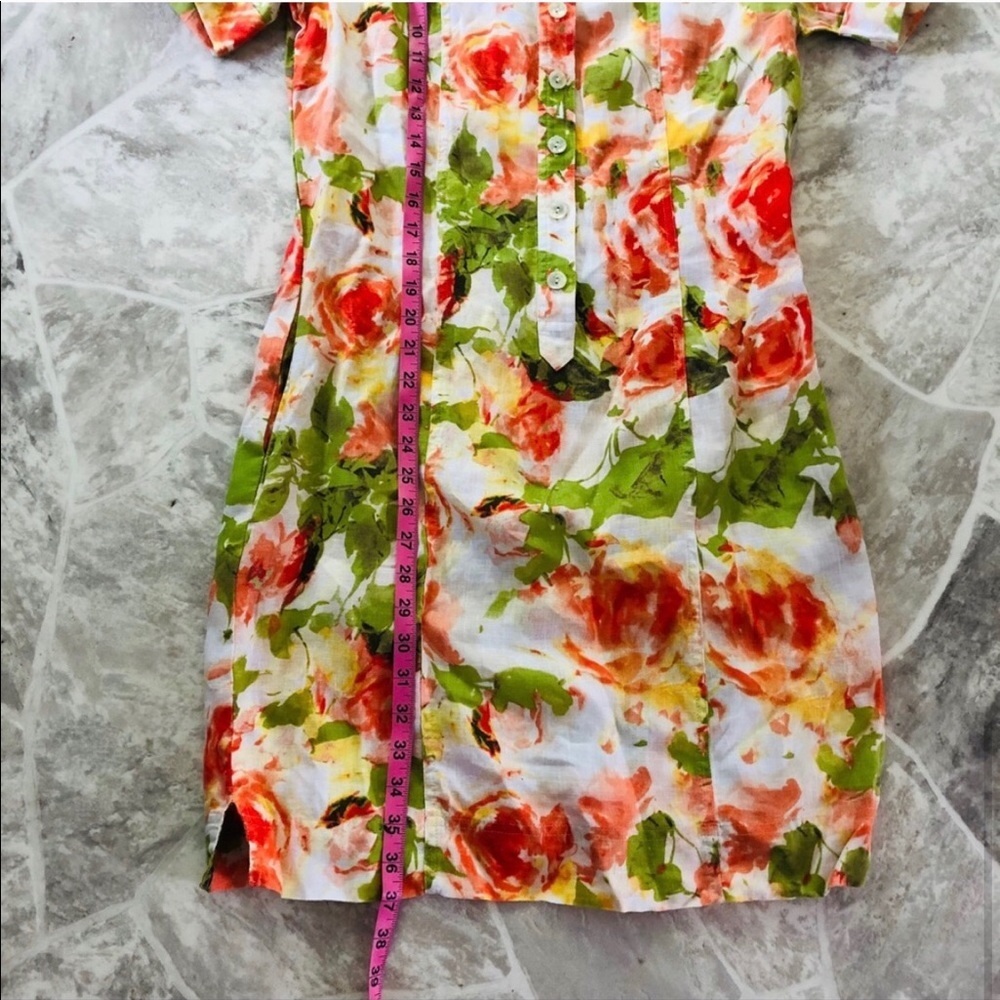 JONES NEW YORK colorful floral 100% linen lightweight summer dress Size small - Picture 7 of 8